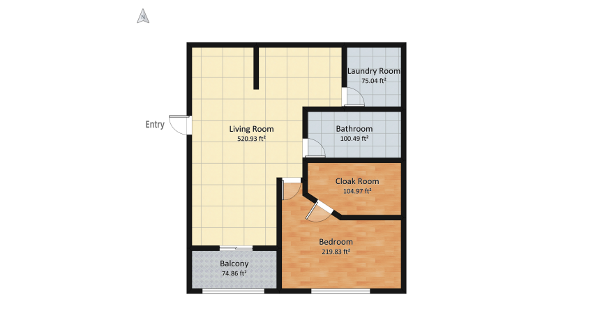 Flat floor plan 114.71