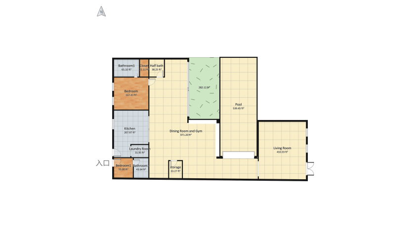 Residential floor plan 486.7