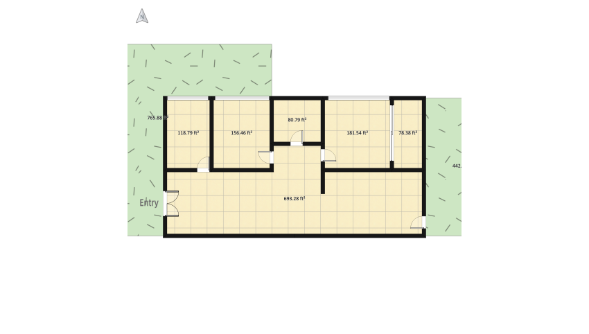 casa terrea com 1 quarto floor plan 247.81