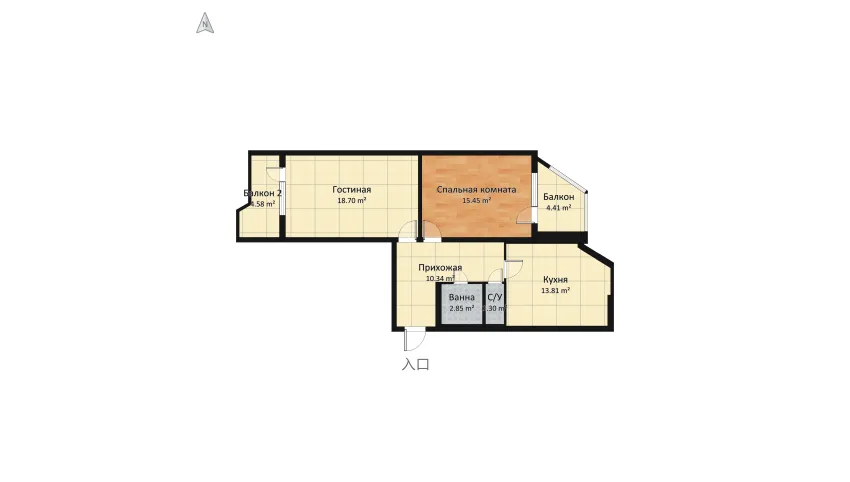redevelopment of an apartment for two floor plan 81.18