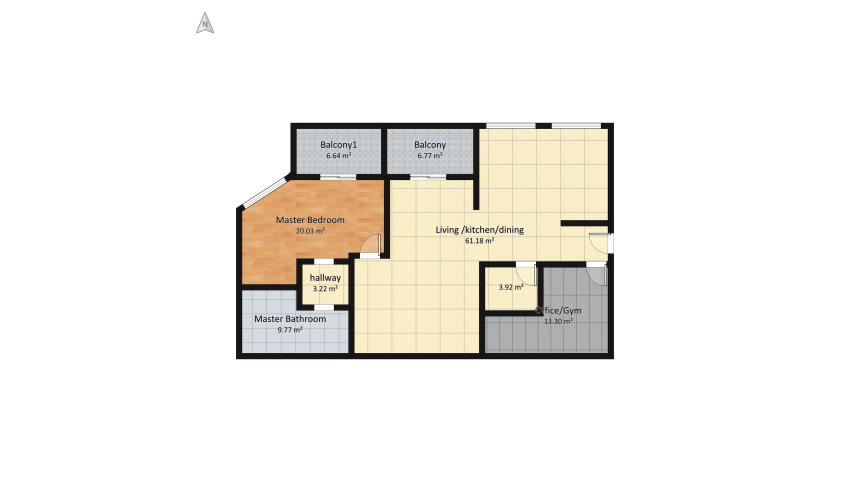 Spacious Apartment floor plan 141.36