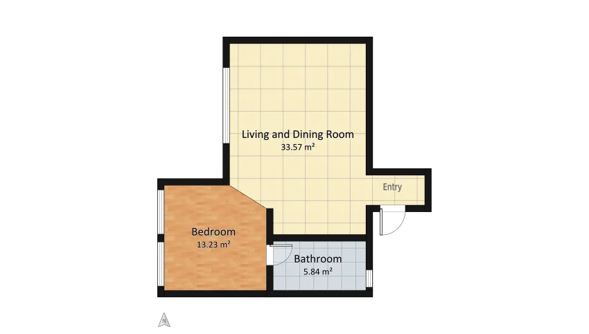 Modern Apartment floor plan 52.64