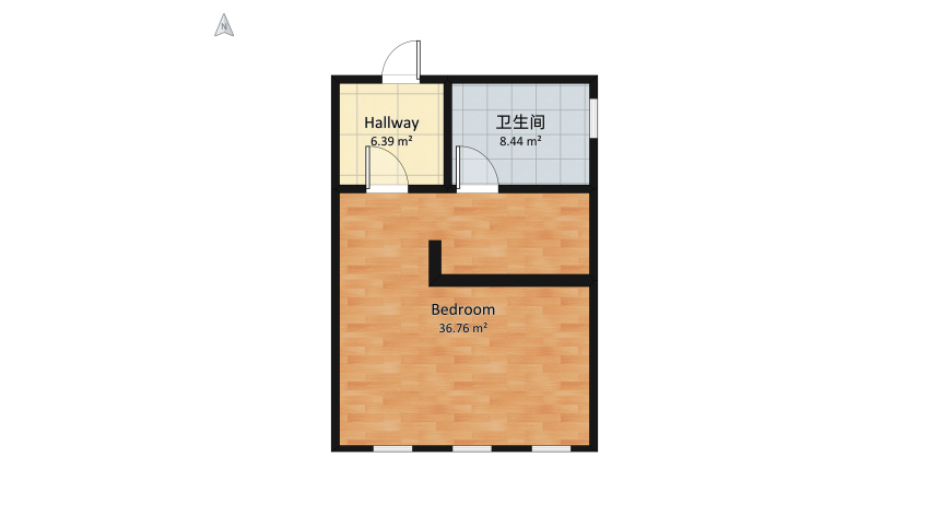 Minimalist bedroom floor plan 57.65