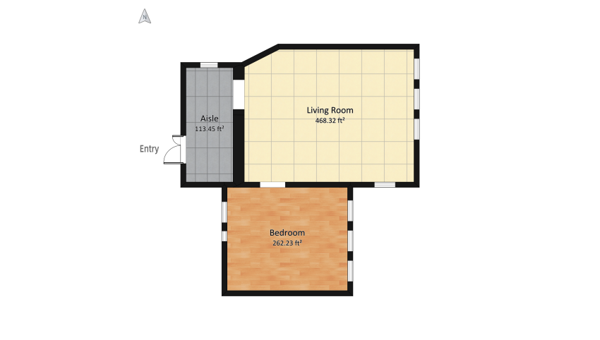 Art Deco Style Flat floor plan 87.12