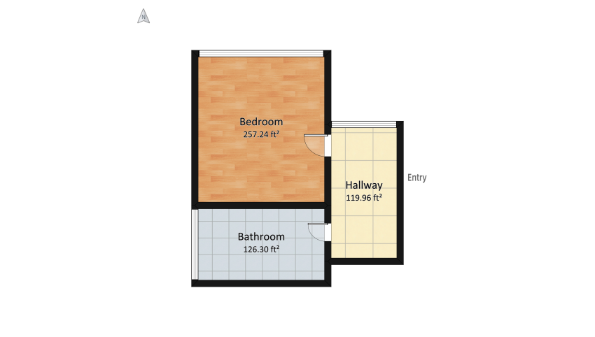 African style one bedroom apartment. floor plan 50.77