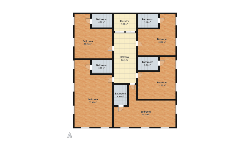 Bauhaus Hotel floor plan 3528.55