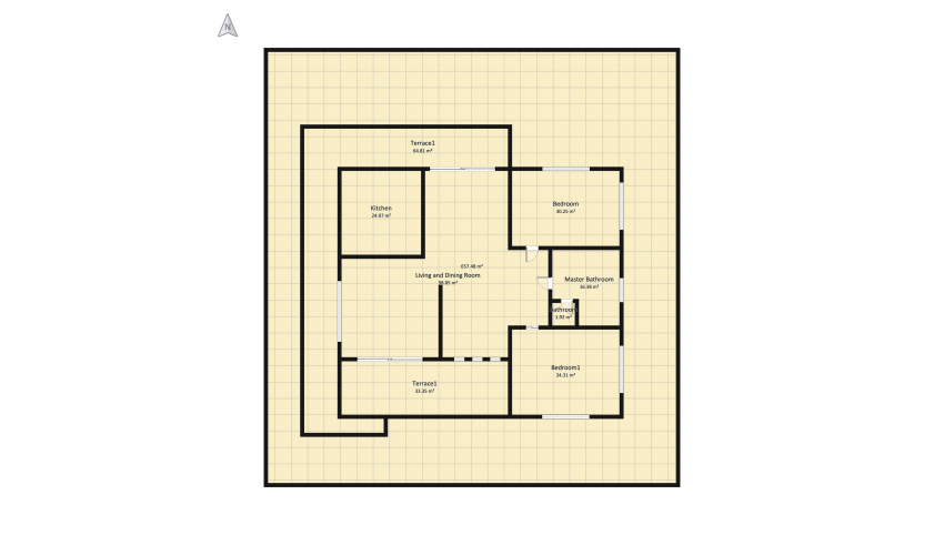 Family house with many plants floor plan 1004.02