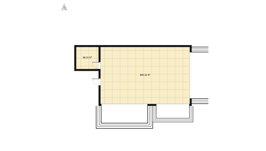 Loft apartment floor plan 96.7