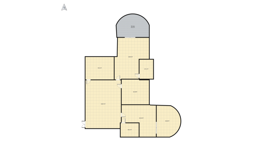 House With 2 bedroom  floor plan 763.65