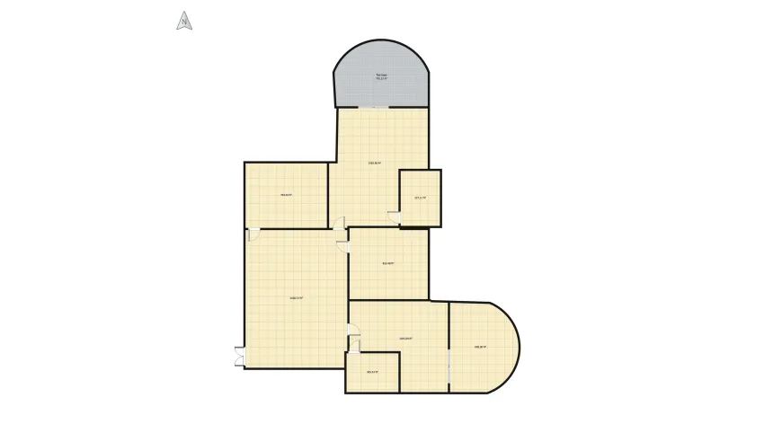 House With 2 bedroom  floor plan 763.65