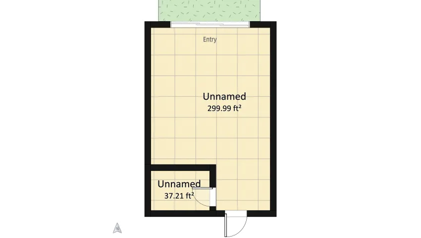 Modern studio floor plan 40.72