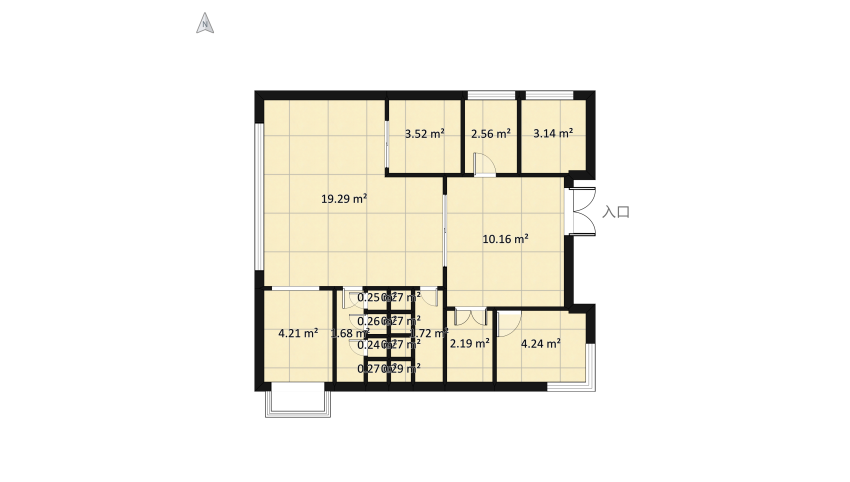 Industrial style office floor plan 62.53