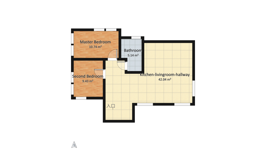 Mini boho house floor plan 67.35