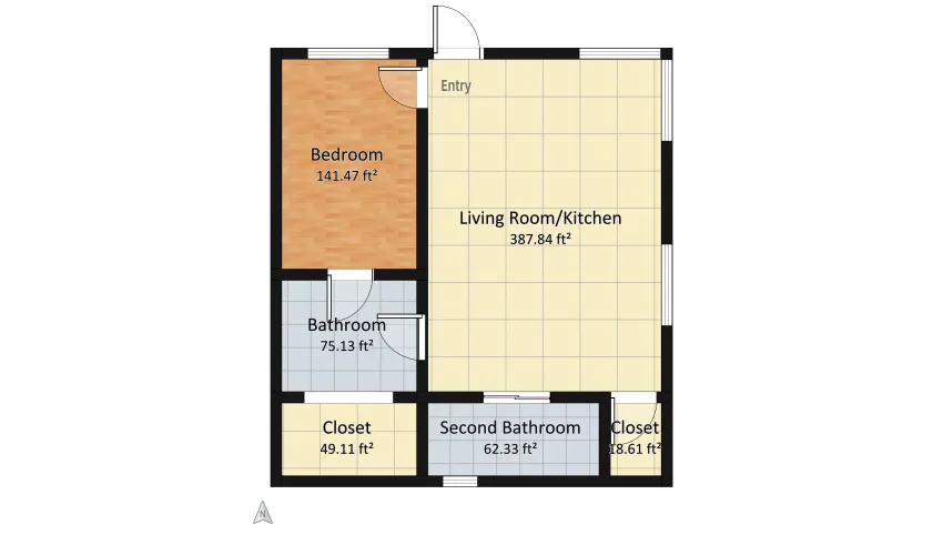 Mondrian Painting Inspired House floor plan 68.24