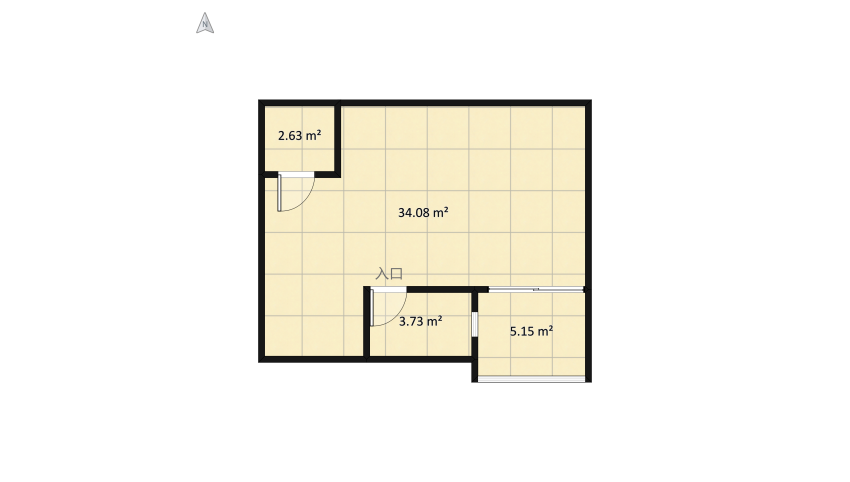 Studio Apartment floor plan 49.5