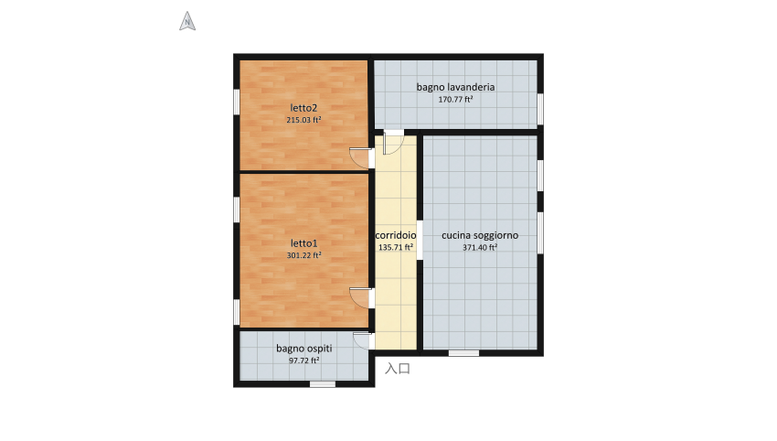 casaDIgiuppy floor plan 132.82