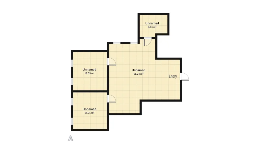 Friends Chandler's Apartment floor plan 108.21