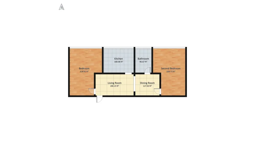 2 Bedroom Apartment floor plan 130.58