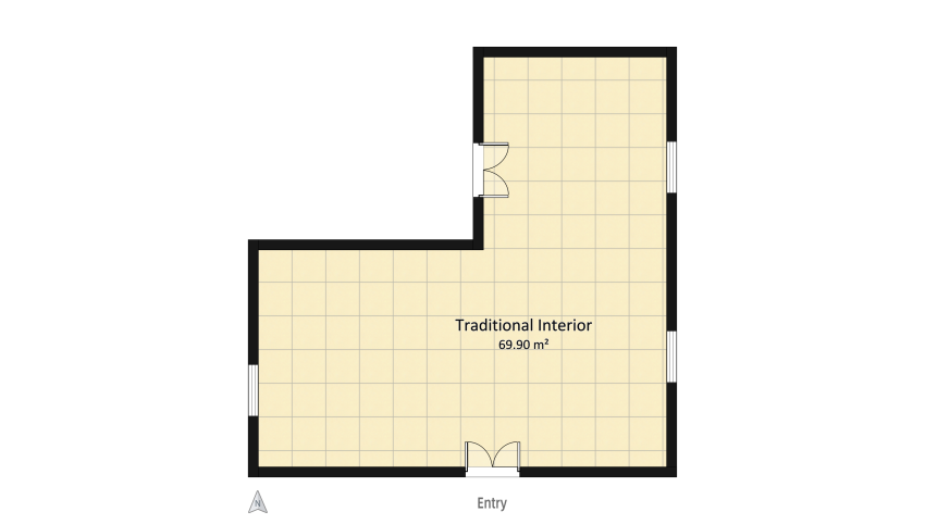 Traditional Interior floor plan 69.91