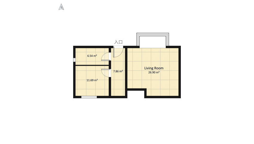 Neutral White | Small Apartment floor plan 59.8