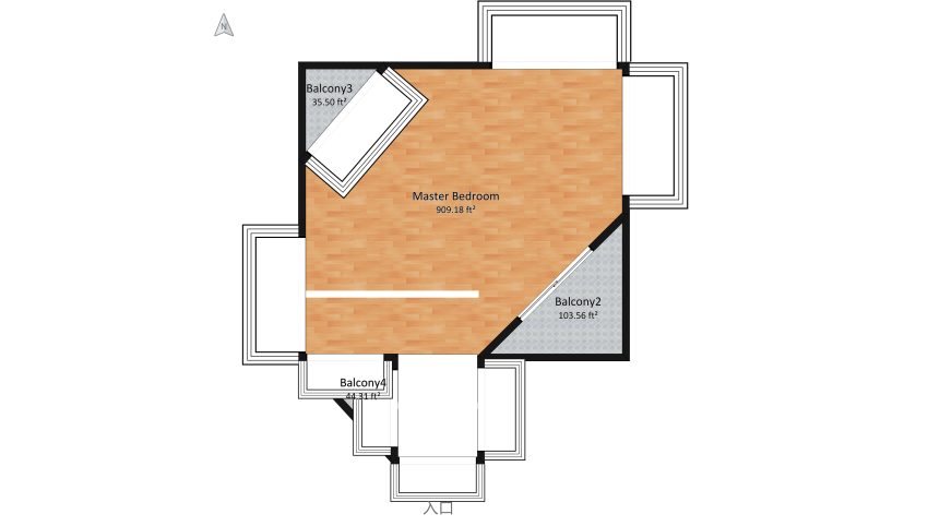 Modern loft apartment floor plan 244.61