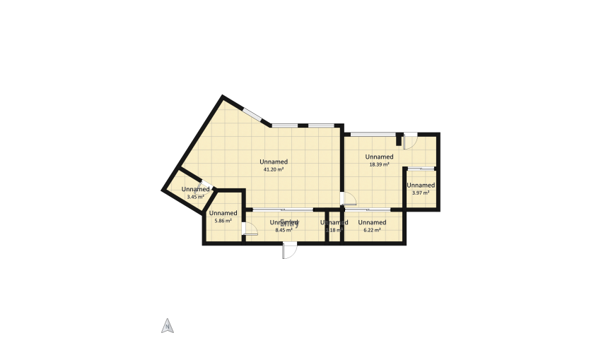 Apartment in French style floor plan 88.73