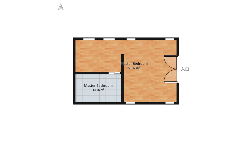 Bedroom (light colored) floor plan 74.25