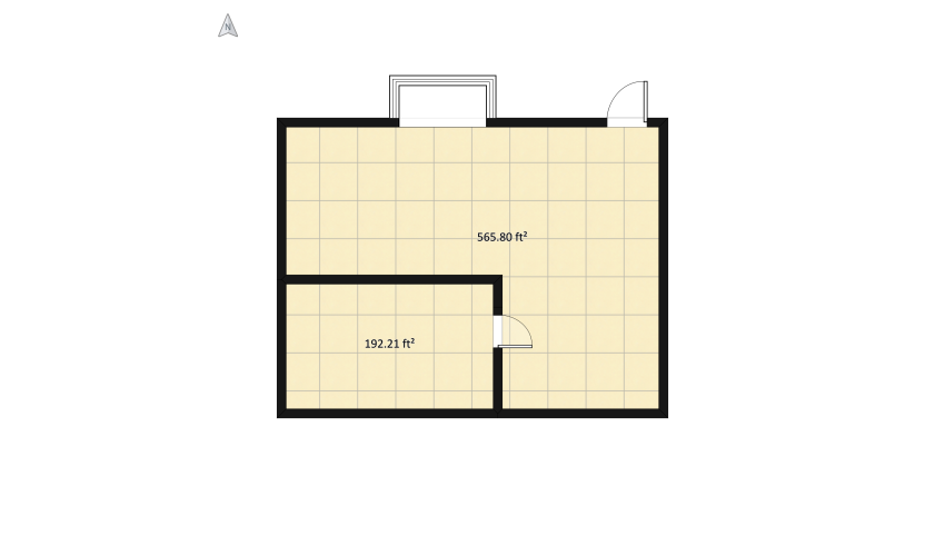 Bedroom with Bathroom floor plan 76.76
