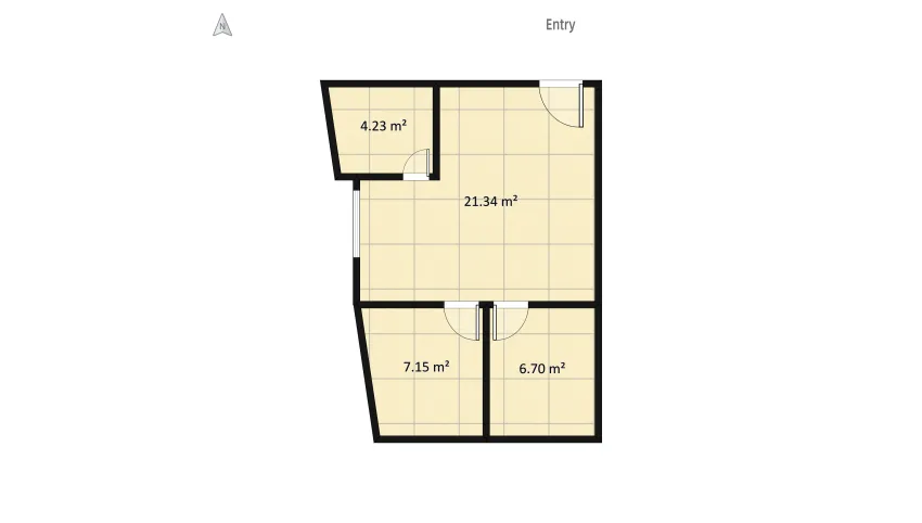 Two-Bedroom Unit floor plan 43.21