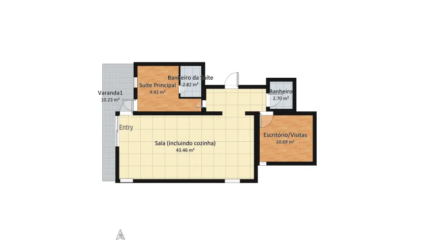 16-Modern Apartment Empt Room floor plan 79.34