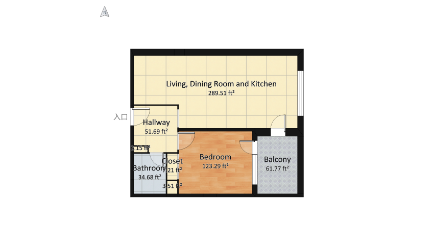 Chic Appartment floor plan 59.86