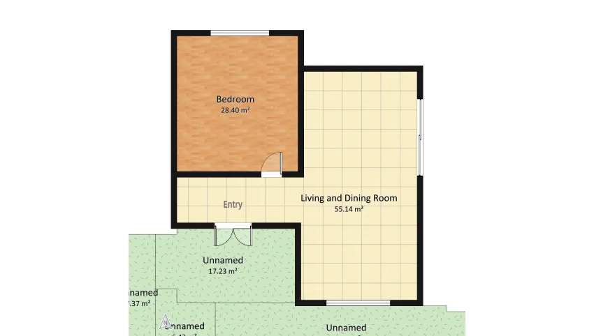 Small Penthouse Apartment floor plan 140.03