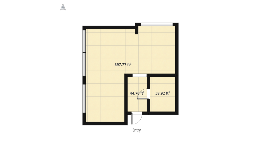 Modern apartment in dark colours floor plan 52.53
