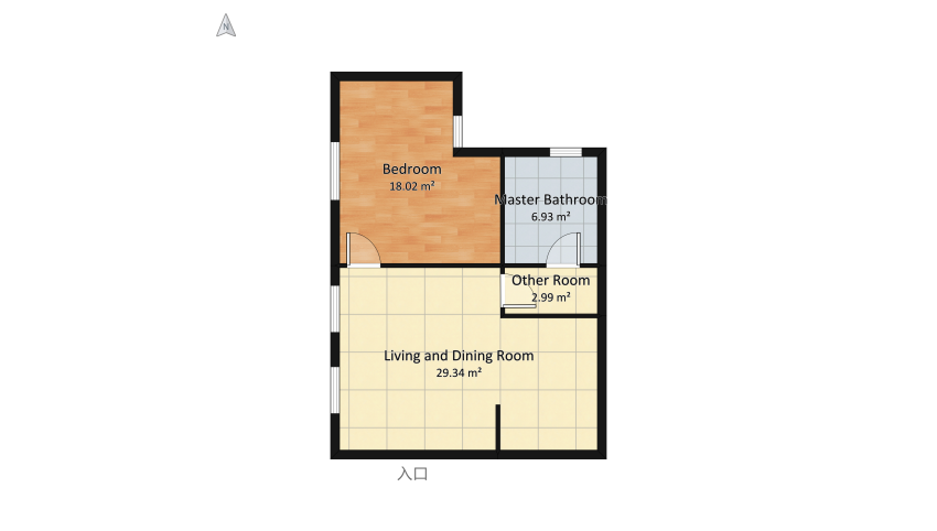two-room apartment, Centre of Milan, 57mq floor plan 125.88