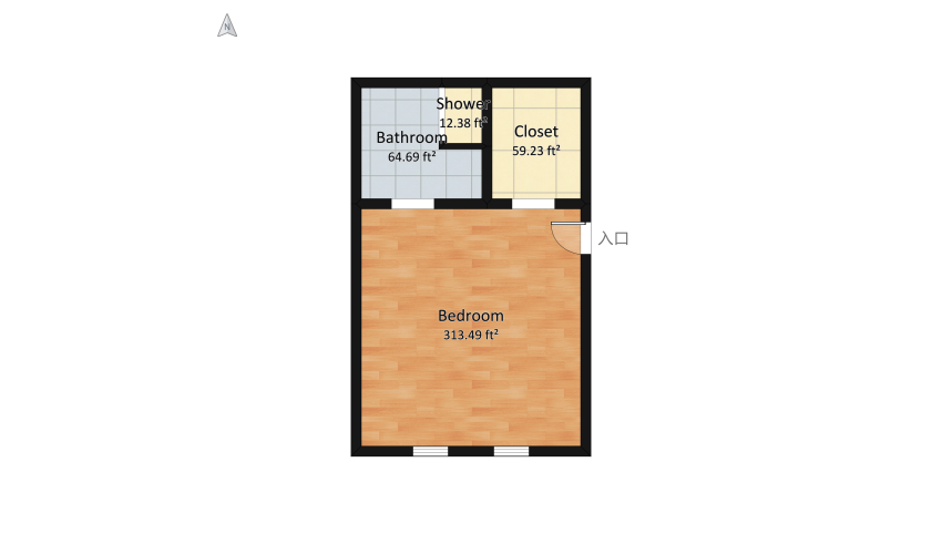 Twin Teenage Bedroom with Loft Design  floor plan 94.65