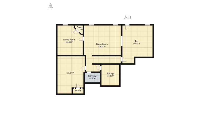 Wade Basement floor plan 176.96