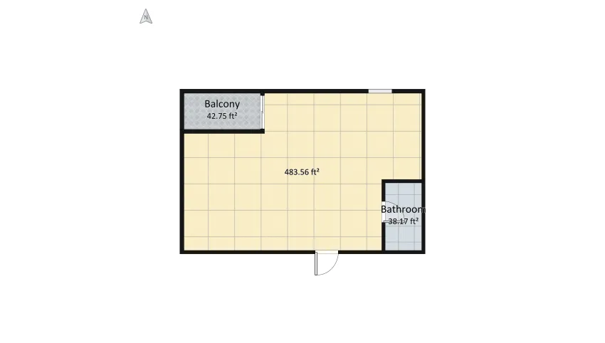 Studio floor plan 55.75