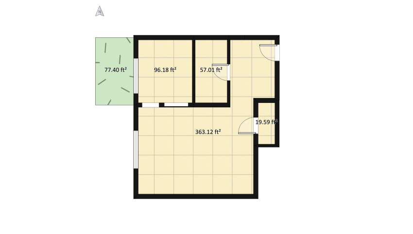 neutral and sage one bedroom floor plan 63.39