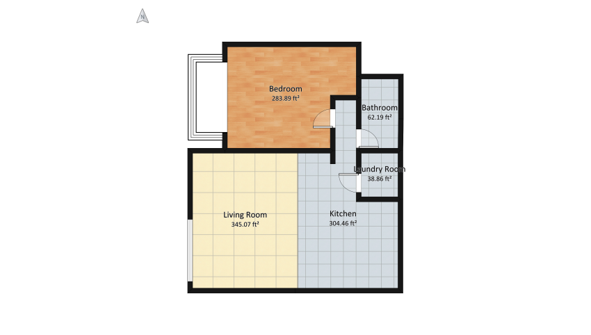 Modern Urban Apartment floor plan 105.7