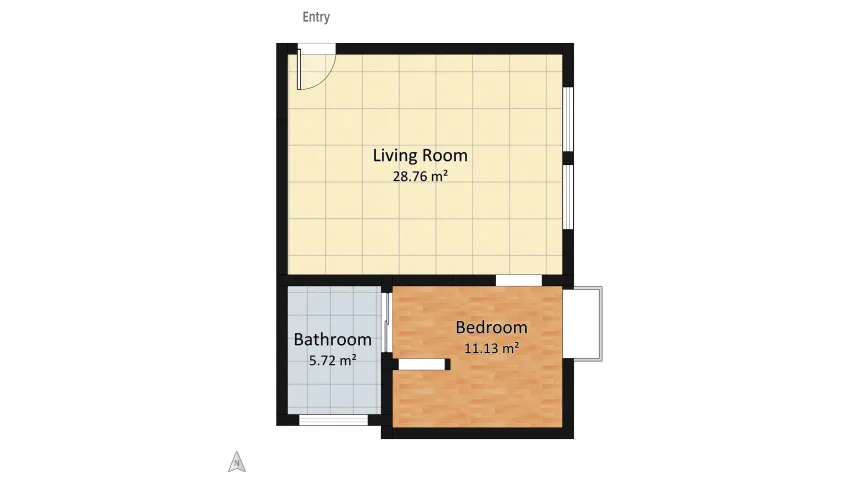 Apartment for 1 floor plan 45.62