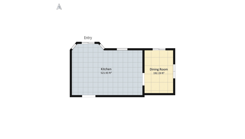 Kitchen & Dining Room floor plan 71.96