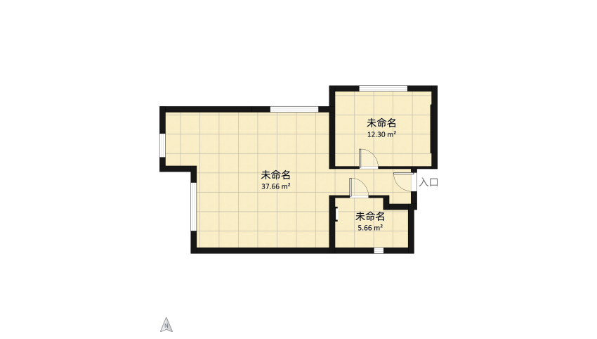 Masculine flat floor plan 55.63