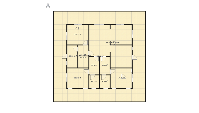 Contr. House 3 Beds floor plan 441.71