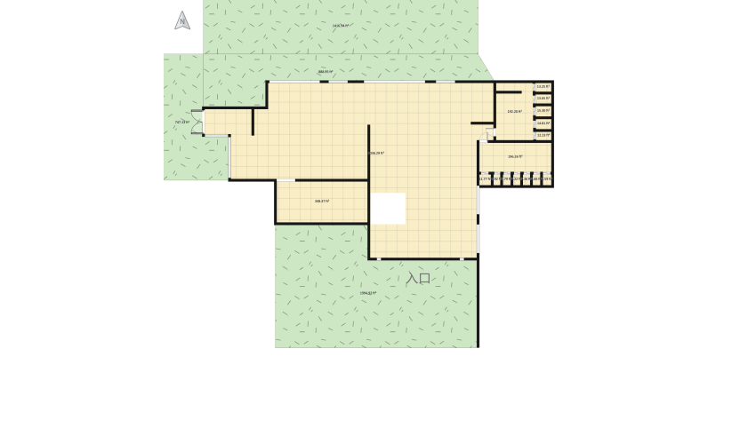 Modern Cafe and Restaurant floor plan 858.52