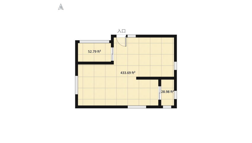 kitnet floor plan 53.99