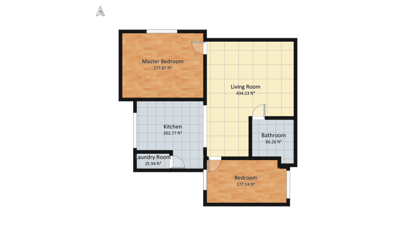 Toby Hillier - Apartment design floor plan 124.64