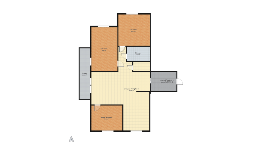 Modern 3 bedroom Flat floor plan 500.51