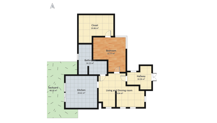 A cute house for two floor plan 184.66
