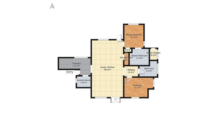 Modern 2 BEDROOM floor plan 320.52