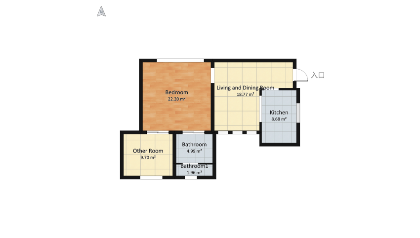 Small Apartment floor plan 75.25